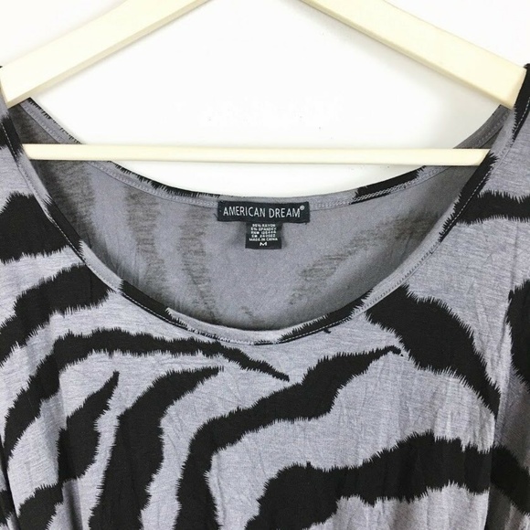 (T1-16) American Dreams Medium Zebra Strip Blouse - Picture 2 of 5